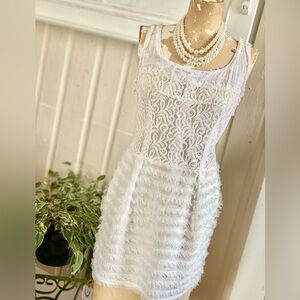 Funky white stacked dress